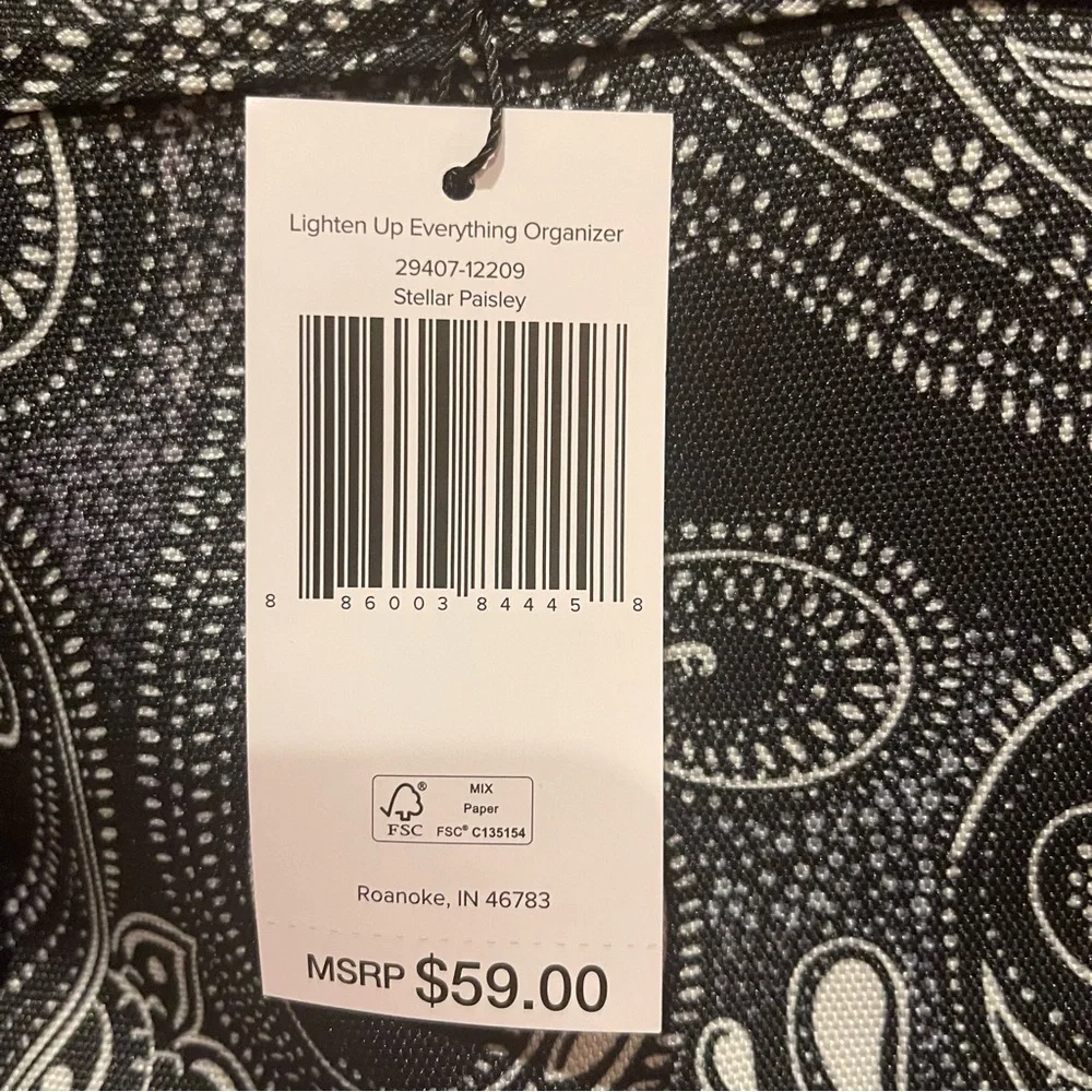 Vera Bradley Stellar Paisley Lighten Up Everything Organizer Tote Bag NWT New - Picture 4 of 10